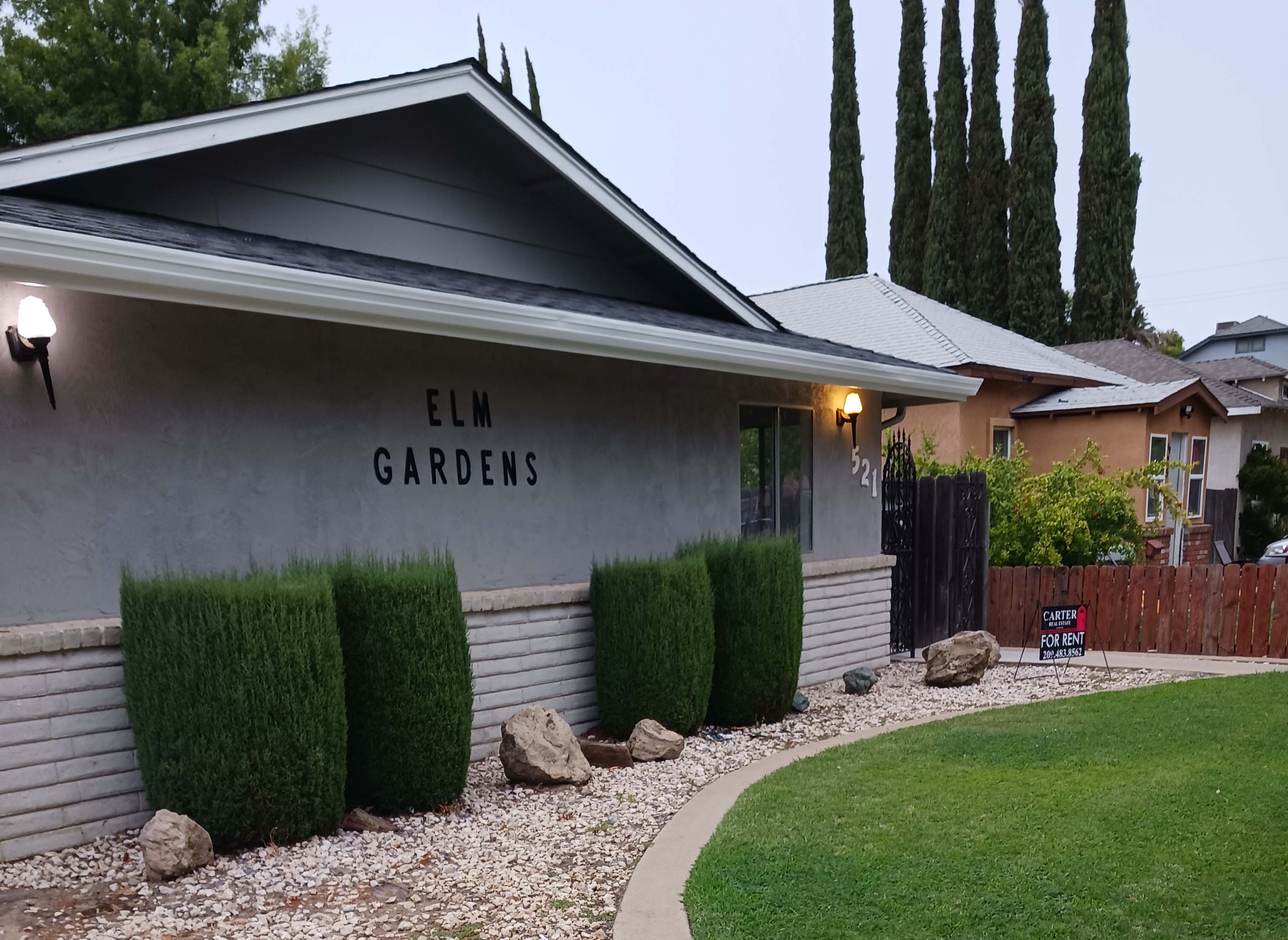 Exterior view of Elm Gardens rental property